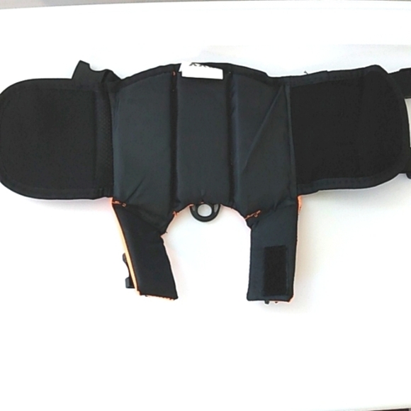 SMALL PET DOG LIFE JACKET SECURITY VEST ORANGE BLACK SIZE XXS NWT - Picture 3 of 9